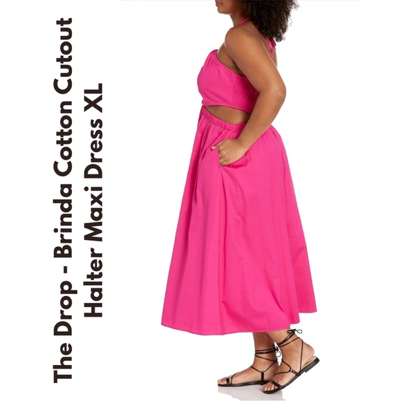 The Drop - Brinda Cotton Cutout Halter Maxi Dress XL - Picture 3 of 10